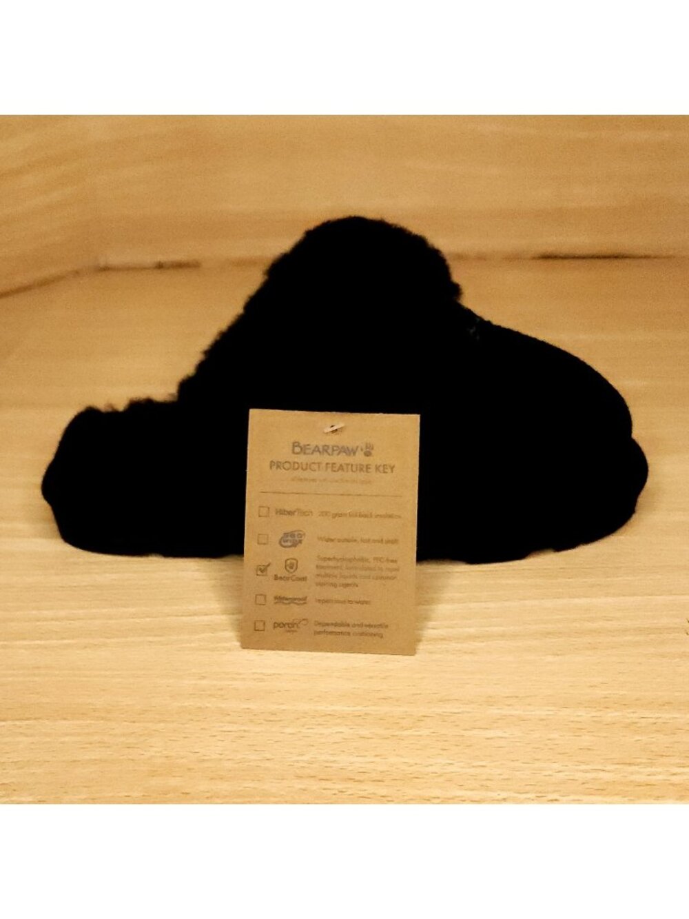 Bearpaw Womens New Loki Black Faux Suede Slipper Faux fur Trim 7